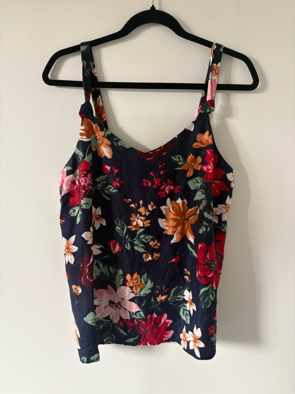 Old Navy Floral Navy Spaghetti Strap Women's Tank Top